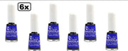 6x Halloween Tandenlak zwart met kwastje 7 ml
