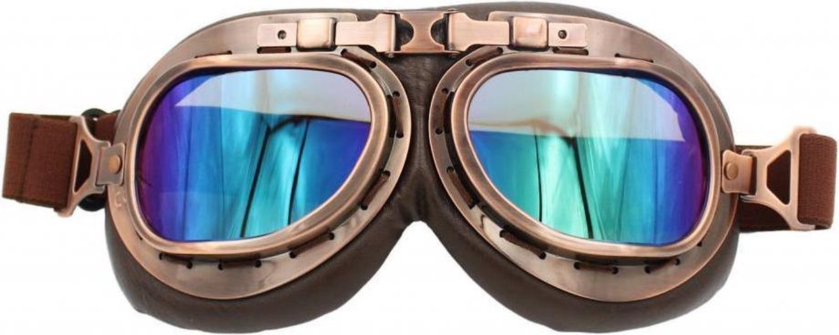 CRG vintage motorbril - multi-kleur