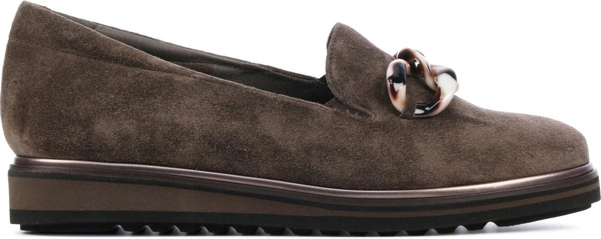 Softwaves Vrouwen Suède Instapschoenen / Damesschoenen / Instapper 8.09.01 - Taupe - Maat  39.5