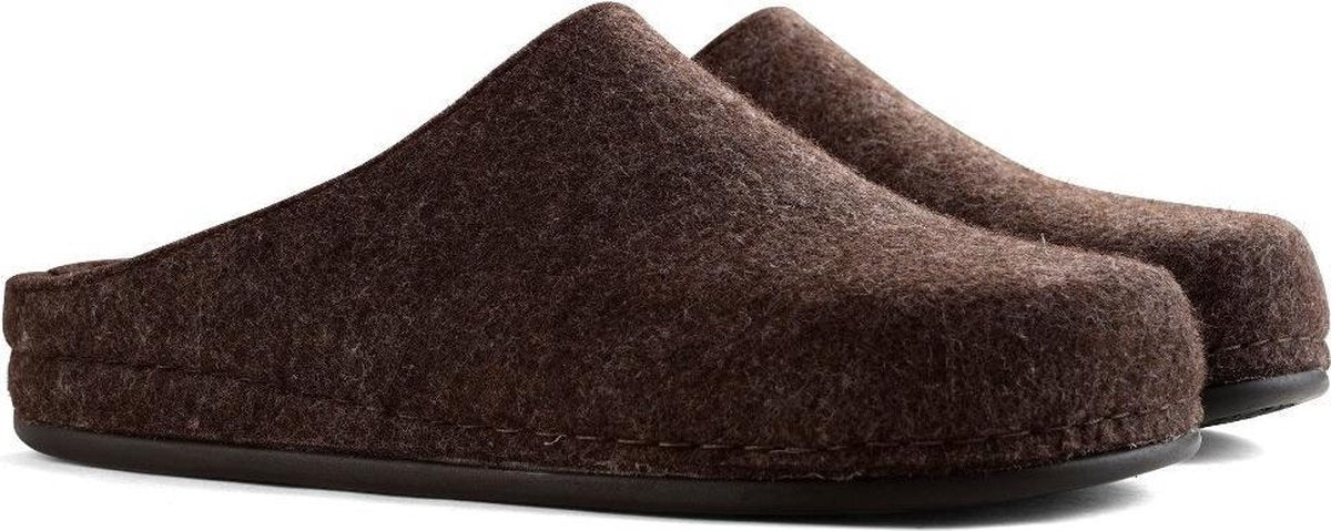 Travelin Be-Home Sloffen - Wollen Pantoffels - Heren - Donkerbruin - Maat 42