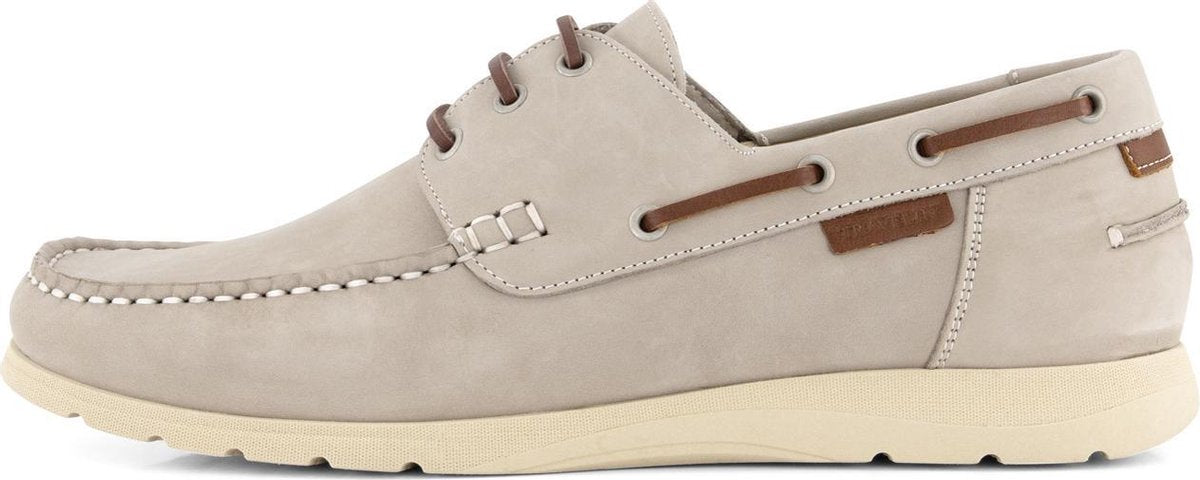 Travelin Seaport - Heren Instappers - Leren Moccasins met veter - Grijs - Maat 46