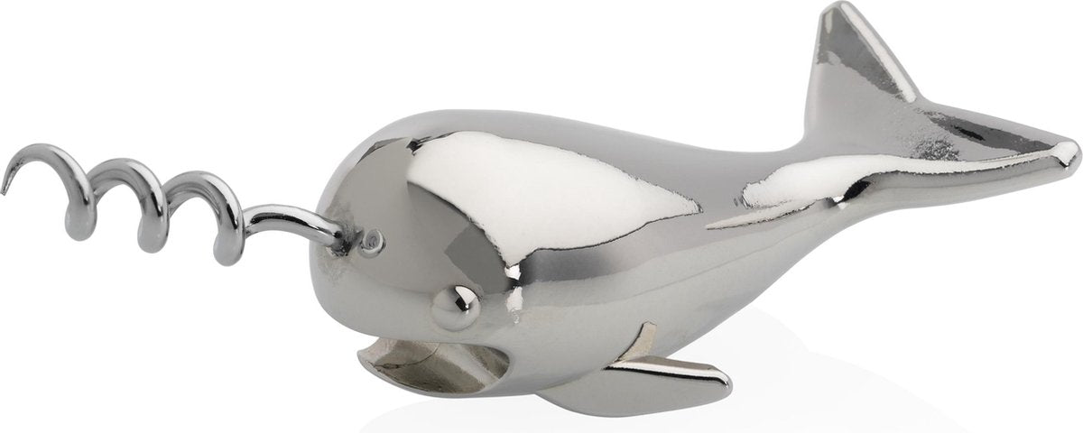 Bitten Narwhal Corkscrew & Bottle Opener Silver