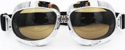 Chrome vliegeniersbril donker glas