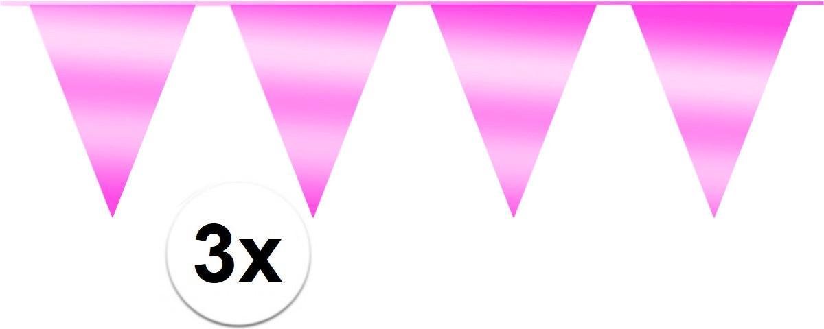 Slinger Vlaggenlijn Metallic Roze 30 Meter Verjaardag Slinger Voor Binnen En Buiten
