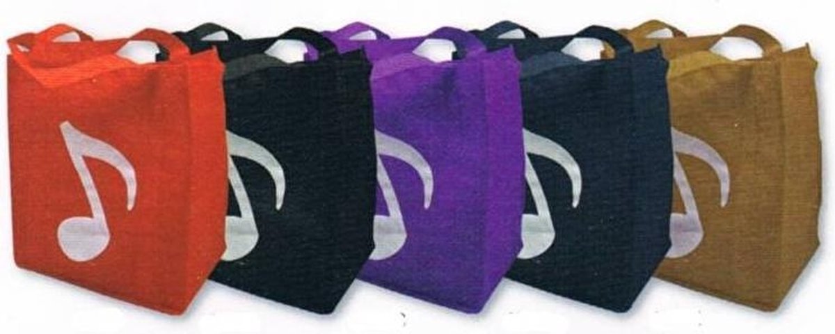 Boodschappentas met muzieknoot 30x33 cm
