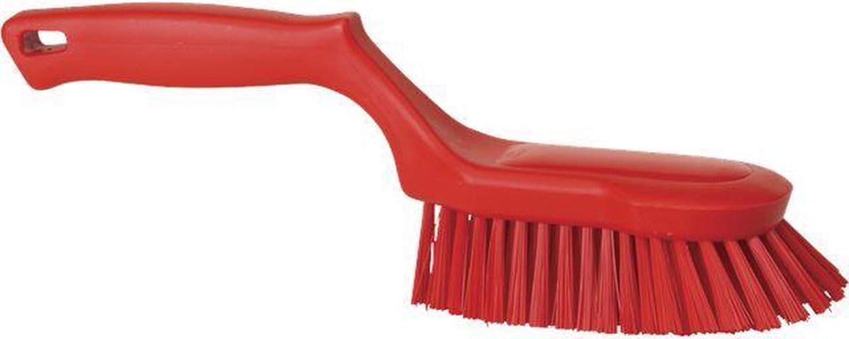 Vikan ergonomische handborstel universeel harde vezel rood
