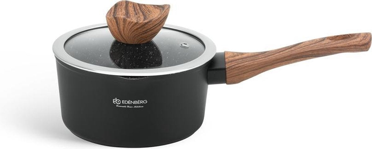 Edënbërg Black Line - Steelpan Keramisch - 16 cm- 3-laags anti-aanbaklaag!