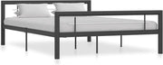 Bedframe metaal grijs en wit 140x200 cm