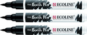 3x Ecoline Brush Pen 700 zwart