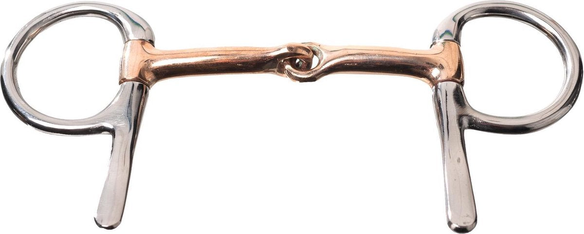 MHS Bit 1x Gebroken 1/2 Kneveltrens Koper Mondstuk 9 cm