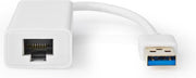 USB-Adapter | USB 3.2 Gen 1 | USB-A Male | RJ45 (8P8C) Female | 1 Gbps | 0.20 m | Rond | Verguld / Vernikkeld | PVC | Wit | Polybag