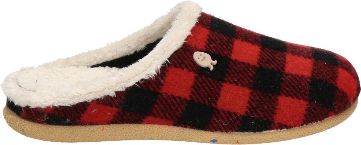 Hot Potatoes Tijvin kinder pantoffel - Rood multi - Maat 35