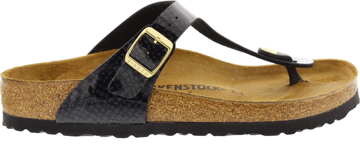 Zwarte Teenslippers Birkenstock Gizeh Magic Snake Maat 36
