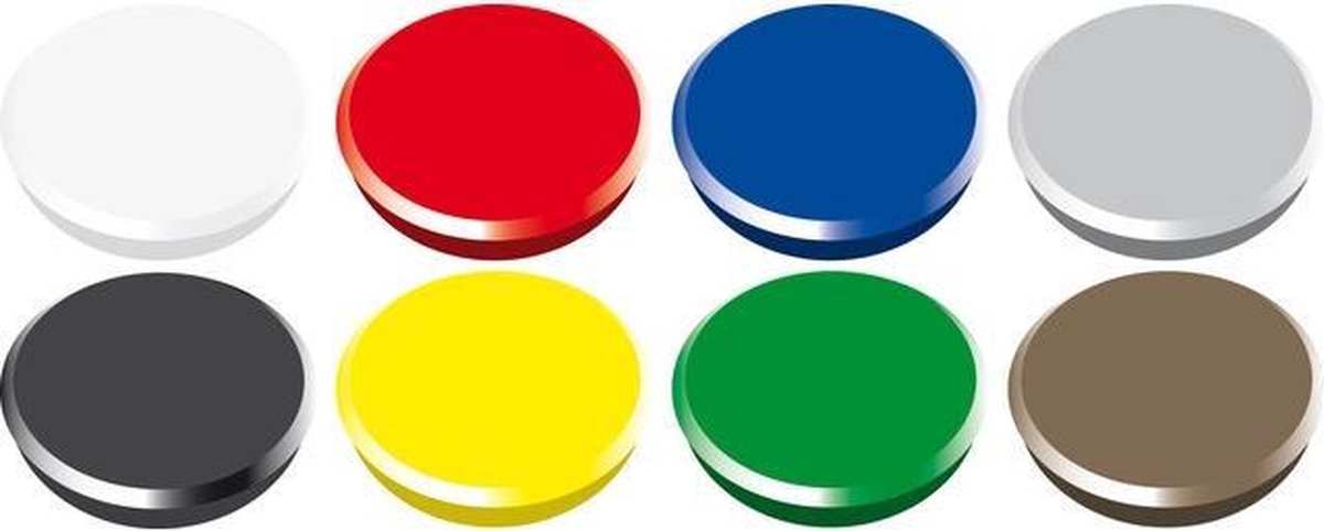 Magneet Alco 24mm rond doos a 10 stuks assorti