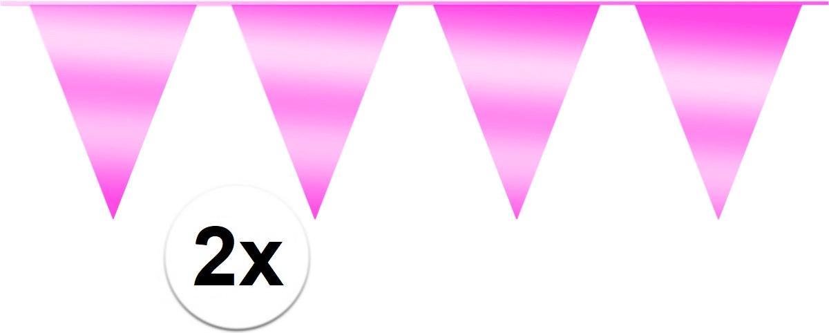 Slinger Vlaggenlijn Metallic Roze 20 Meter Verjaardag Slinger Voor Binnen En Buiten