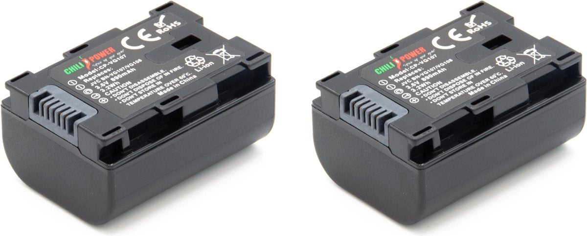 ChiliPower JVC accu BN-VG107 - 890mAh - 2-Pack