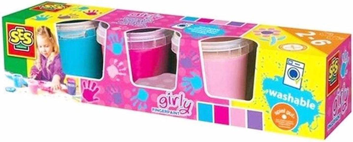 Vingerverf set 4 potjes voor meisjes