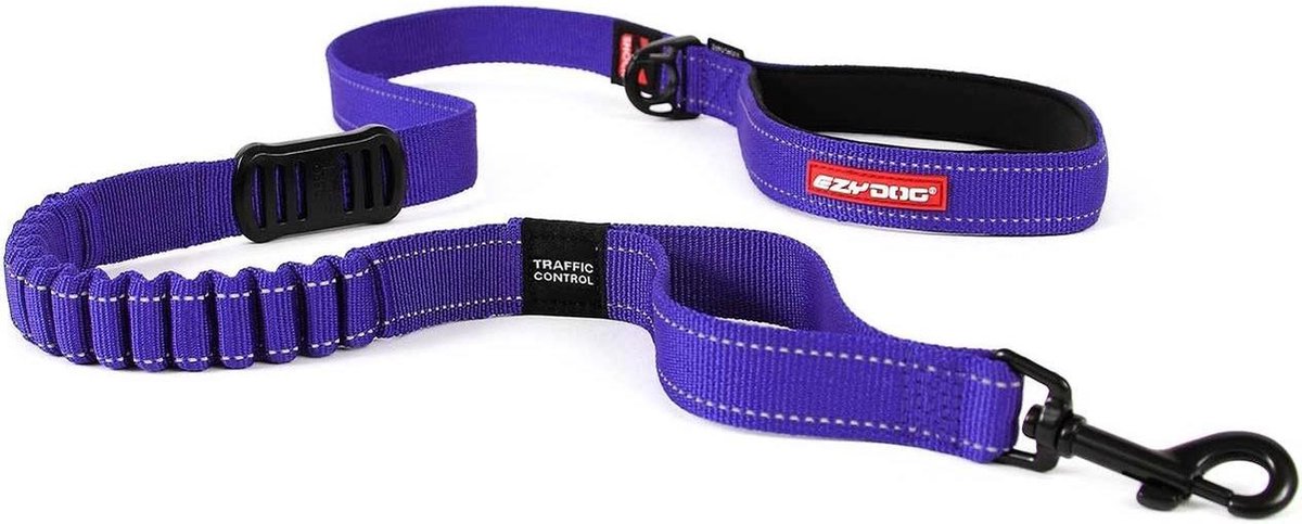EzyDog Zero Shock - Lange Hondenriem - 120cm - Paars