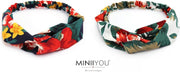 2 stuks - Wild flowers Dames haarbanden groen blauw - meiden - tieners hoofdbanden