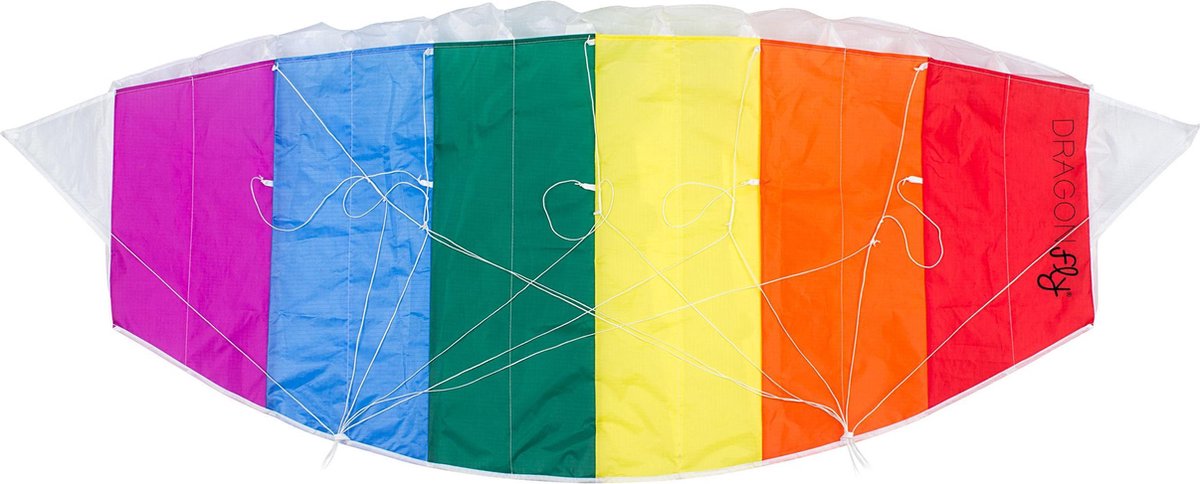 Dragon Fly Parachutevlieger - Fantasy 120 - Paars/Blauw/Groen/Geel/Oranje
