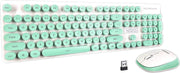 Toetsenbord met Muis - Steampunk - Vintage - Mintgroen - QWERTY - Draadloos