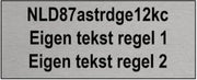 Droneplaatje met exploitantnummer in Aluminium 50x20mm + eigen tekst