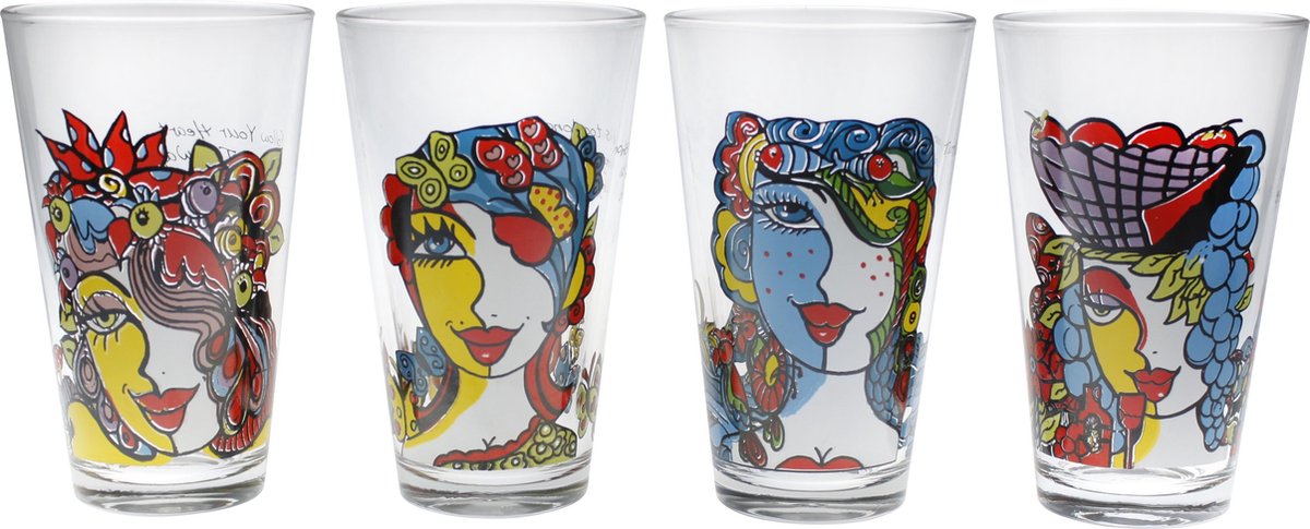 Aerts Josien Broeren Glas conisch - 0.325 l - set/4