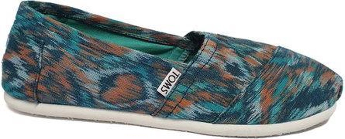 Toms Classic Ikat Espadrille Dames 10006151 Turquoise Multi Canvas Maat 38