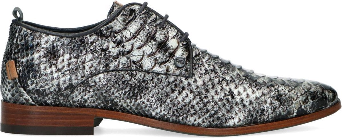 Rehab - Heren -  Greg snake metallic grijze veterschoenen - Maat 44