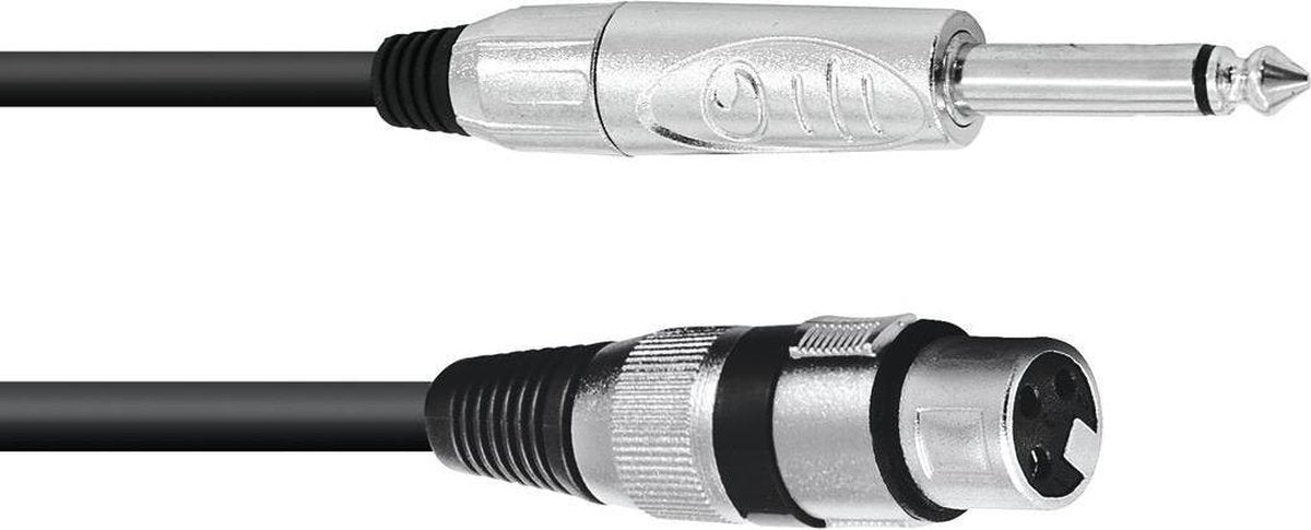 XLR Adapterkabel [1x XLR-bus 3-polig - 1x Jackplug male 6.3 mm (mono)] 2.00 m Zwart Omnitronic