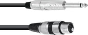 XLR Adapterkabel [1x XLR-bus 3-polig - 1x Jackplug male 6.3 mm (mono)] 2.00 m Zwart Omnitronic