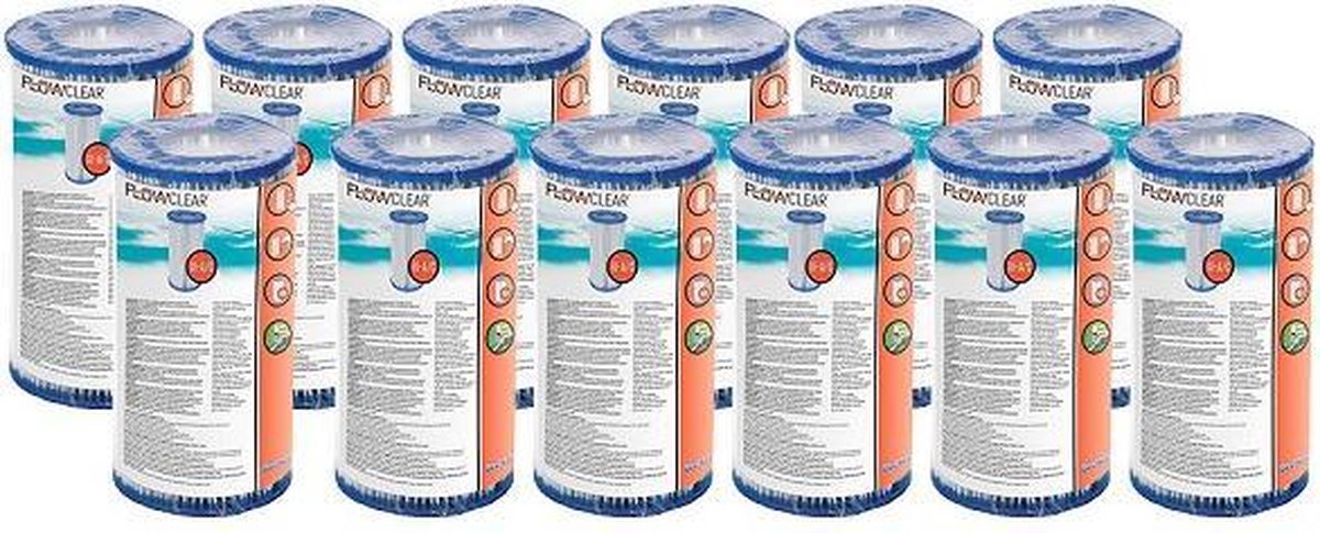 Bestway / Intex - Filterpartroon - Patroon voor zwembadpomp - 5678 Ltr/uur - 12 Stuks