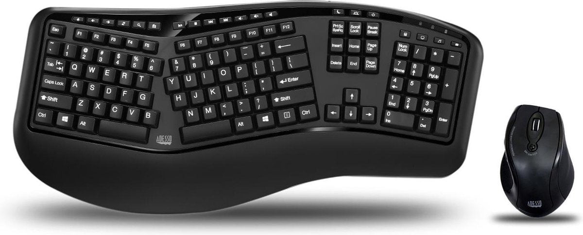 Adesso Tru-Form 1500 toetsenbord RF Wireless QWERTY Engels Black