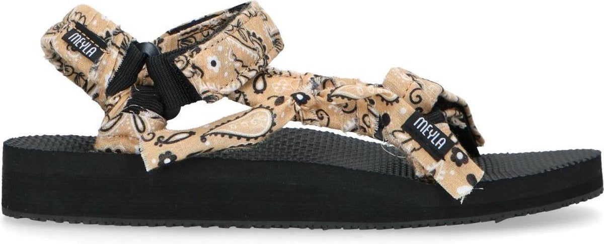 Sacha - Dames - Beige sandalen met bandana bandjes - Maat 39