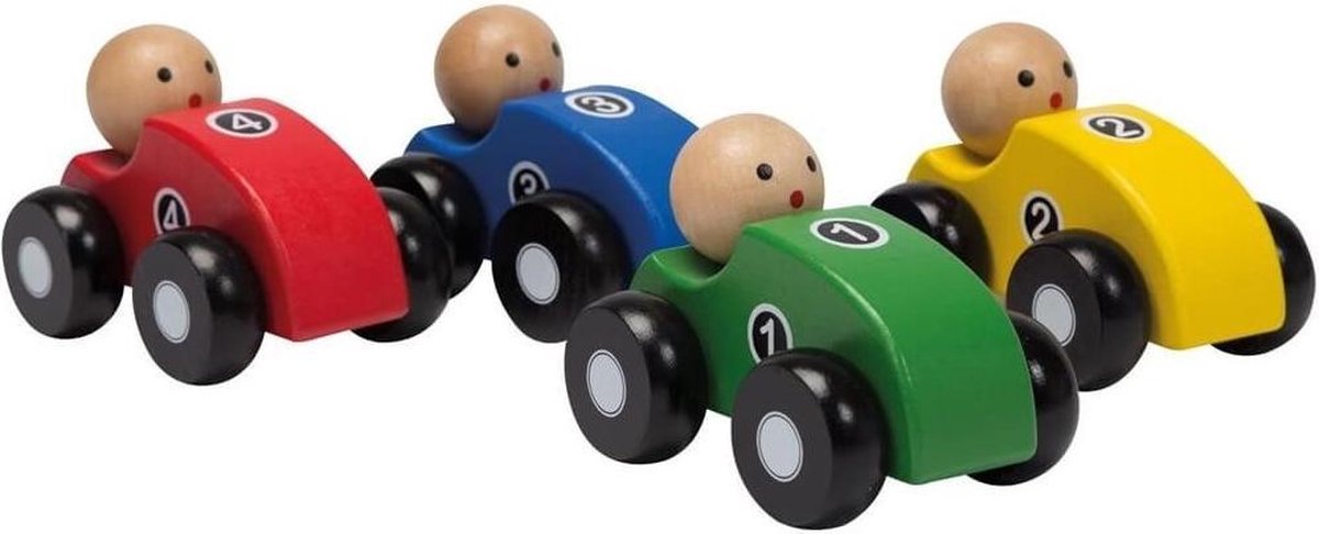 Jouéco Houten Raceauto Groen 10 Cm