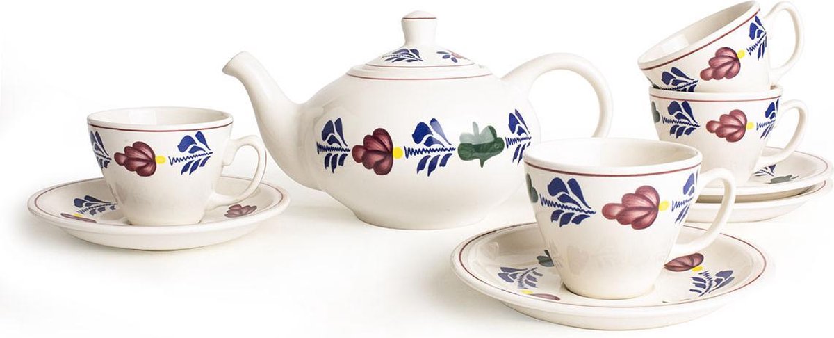Royal Boch Boerenbont Theeservies 9 delig
