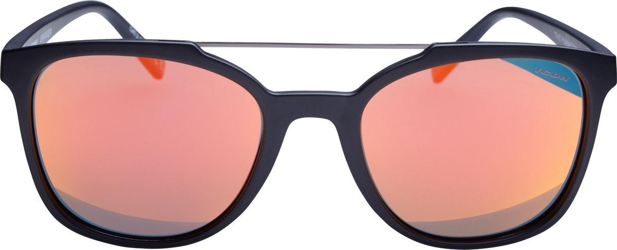 ICON Sport Zonnebril SHAKER - Mat zwart montuur - Rood spiegelende glazen - GEPOLARISEERD