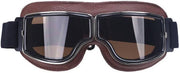 Bruin leren cruiser motorbril donker glas