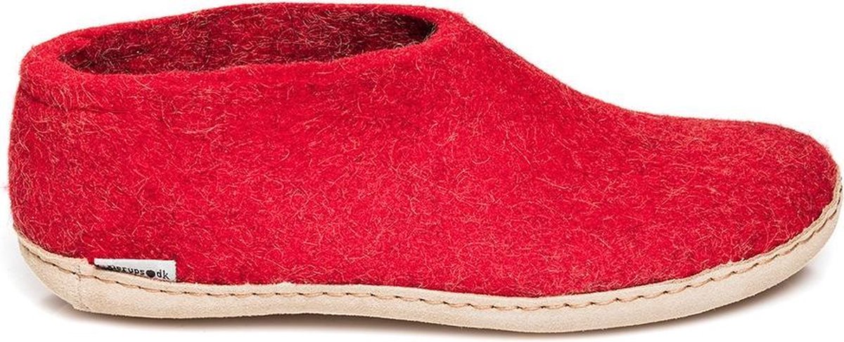 Glerups Schoen met leren zool-Rood-37