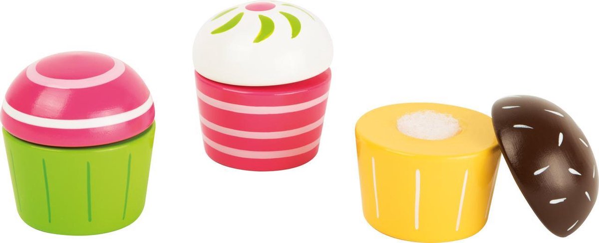 Speelset Houten Cupcakes 4-delig