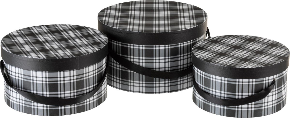 J-Line Set Van 3 Dozen Ruit Papier Wit/Zwart