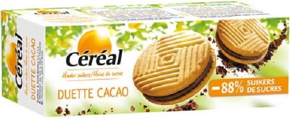 Céréal | Duette | Cacao Koekjes | 9 x 17 g  | Snel afvallen zonder poespas!