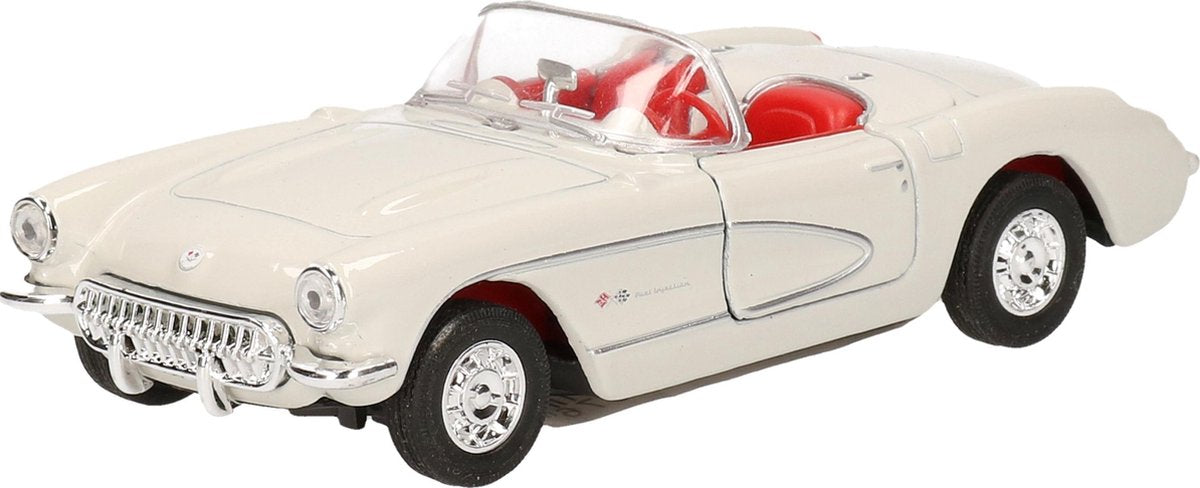 Speelgoed auto witte Chevrolet Corvette cabrio 12 cm - Speelgoed auto schaalmodel - Modelauto 1:36