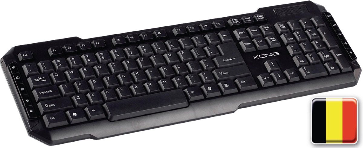 König CSKBMU100BE toetsenbord USB Belgisch Zwart
