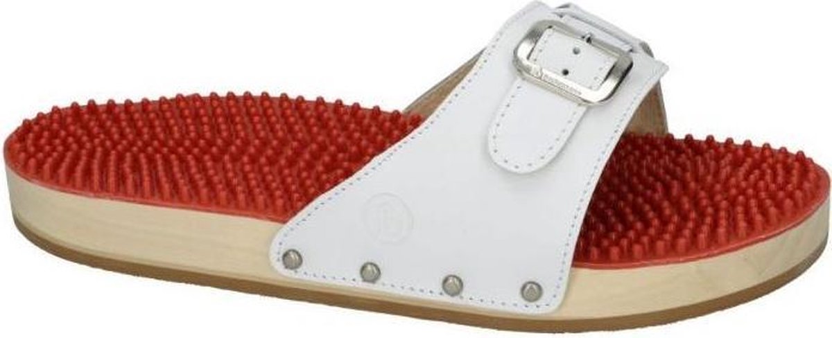 Berkemann 00107-100 noppen sandale pantoffel/slippers wit