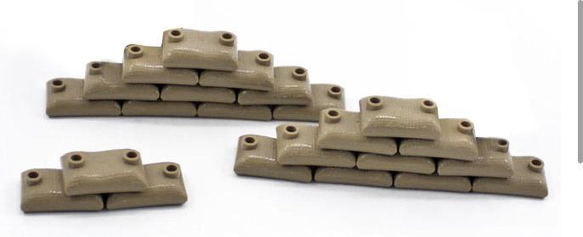 W05 - 50x Zandzakken bruin - WW2 Bouwstenen - Lego fit - WW2 - Soldaten - Militair - Tank - Army - Bouwstenen - Wapens - Geweren - Brick - Tweede Wereld Oorlog - Mini-figures - Leger - Duits - Navy Seals