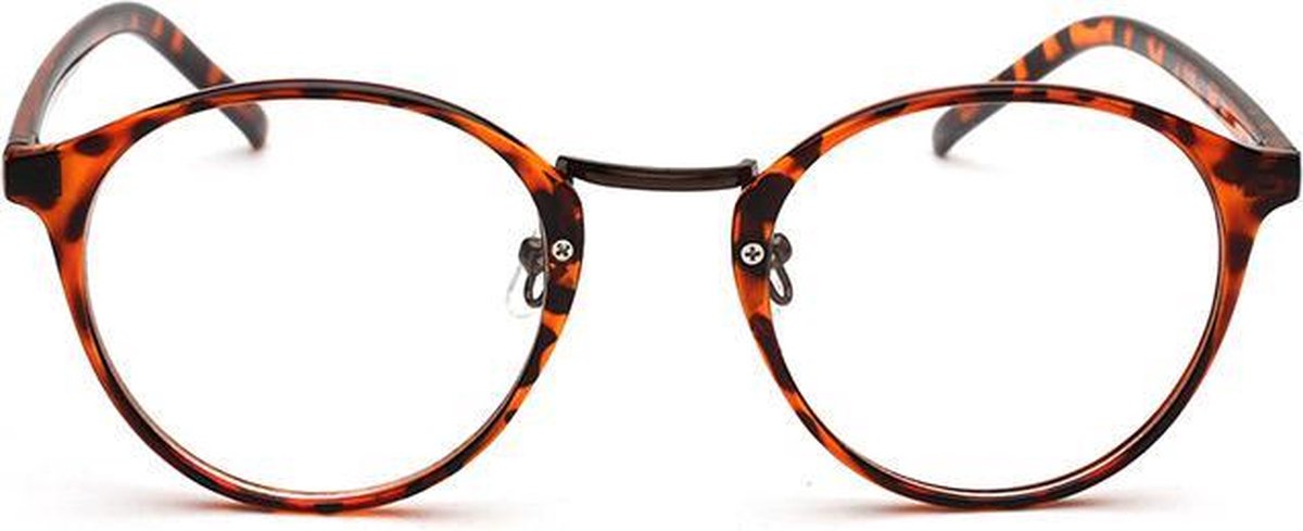 Retro bril zonder sterkte Leopard