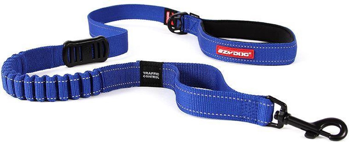 EzyDog Zero Shock - Lange Hondenriem - 120cm - Blauw