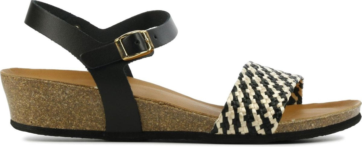 Mace Vrouwen Leren  Sandalen / Damesschoenen Verla - Zwart - Maat 38