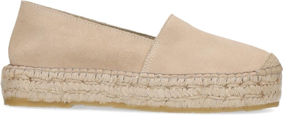 Sacha - Dames - Beige suède platform espadrilles - Maat 42